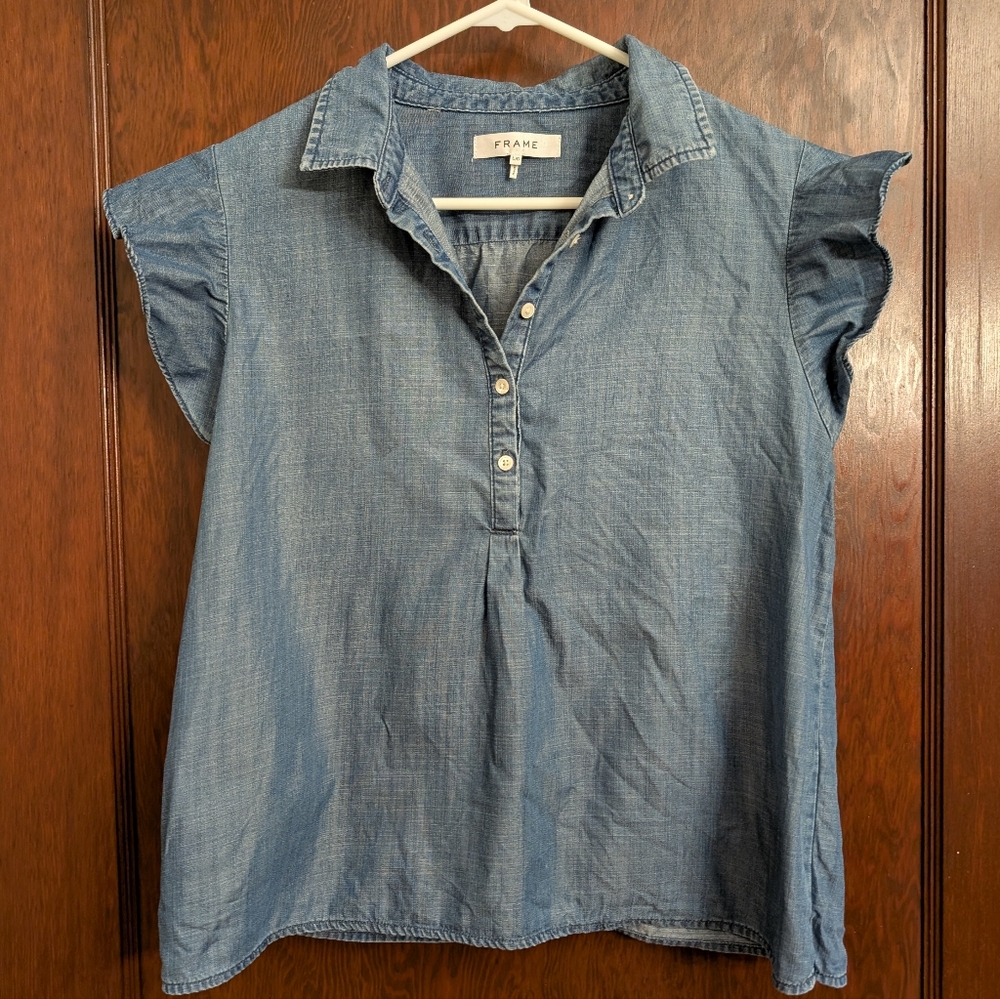 Like New! FRAME Tencel Fluttery Sleeve Top